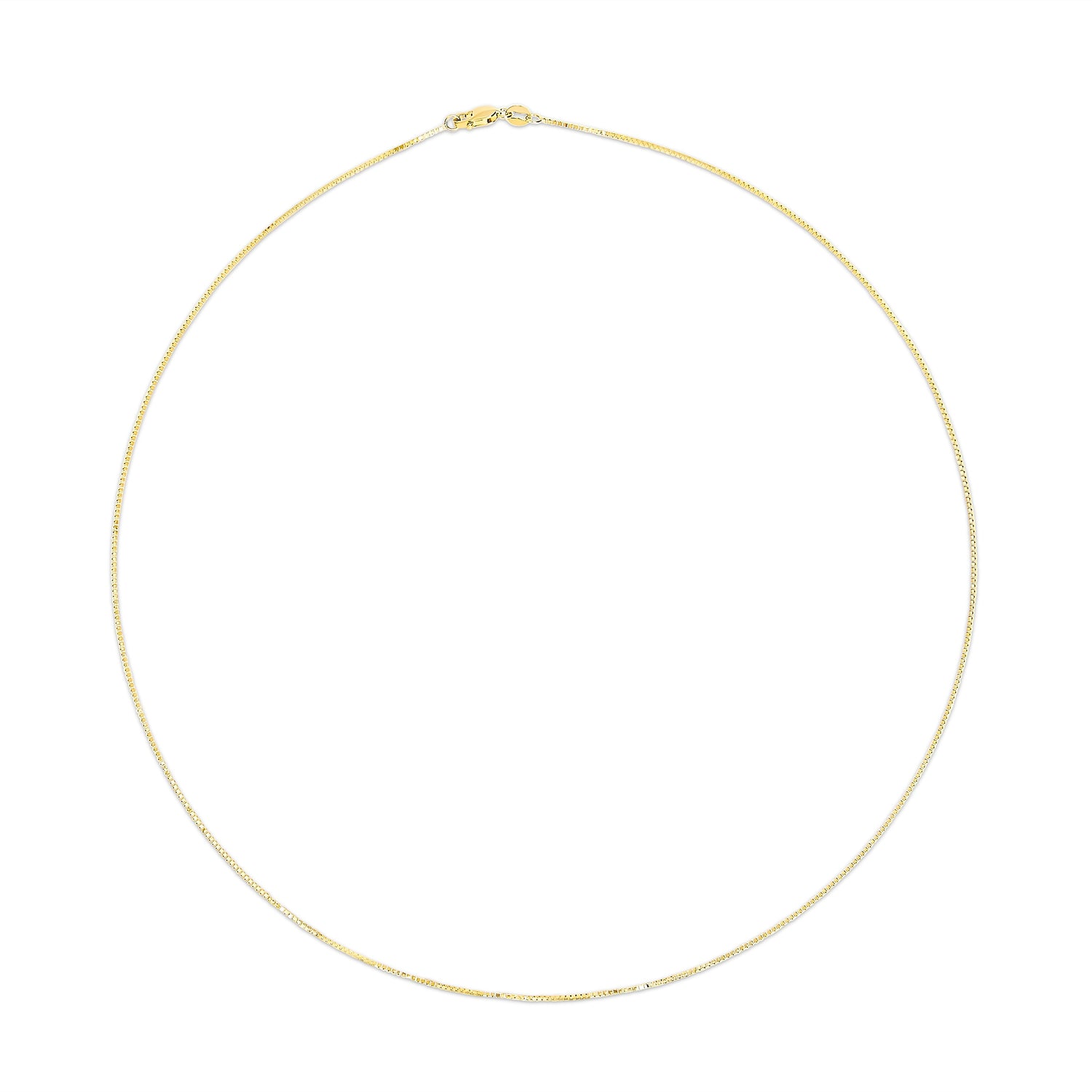 Solid 14K Yellow Gold 0.75mm Classic Box Chain Necklace. Unisex Chain - Size 16 Inches by Bids.com