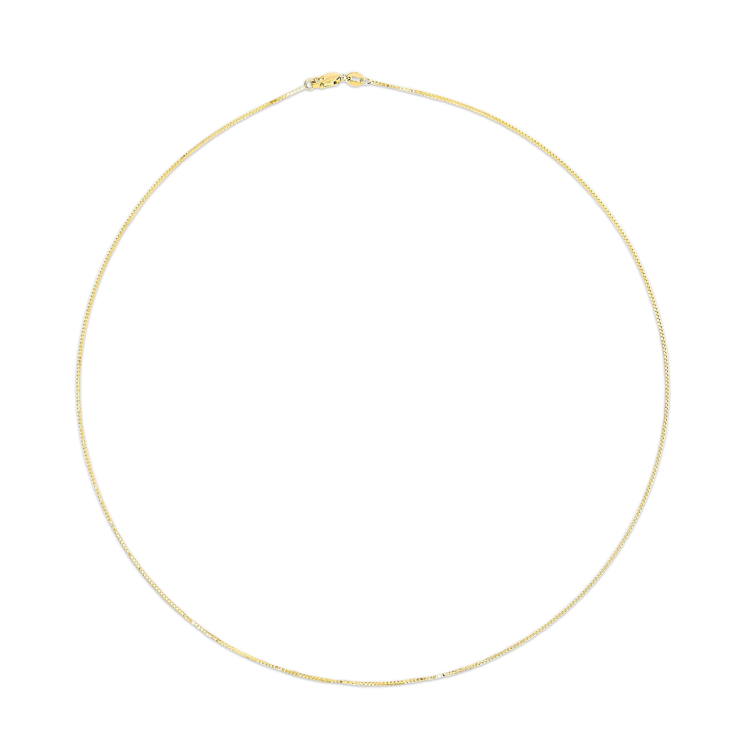 Solid 14K Yellow Gold 0.75mm Classic Box Chain Necklace. Unisex Chain - Size 16 Inches by Bids.com