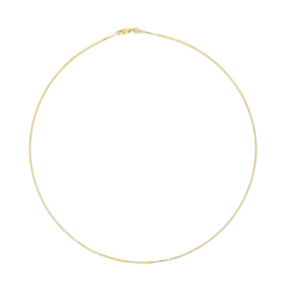 Solid 14K Yellow Gold 0.75mm Classic Box Chain Necklace. Unisex Chain - Size 16 Inches by Bids.com