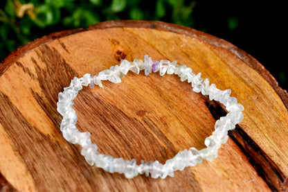 Natural Multi Fluorite Chip Bracelets,  Loose Crystal Gemstone Chip Bracelets ~ Healing Chip Bracelet  DestGlow