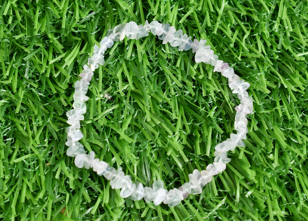 Natural Multi Fluorite Chip Bracelets,  Loose Crystal Gemstone Chip Bracelets ~ Healing Chip Bracelet  DestGlow