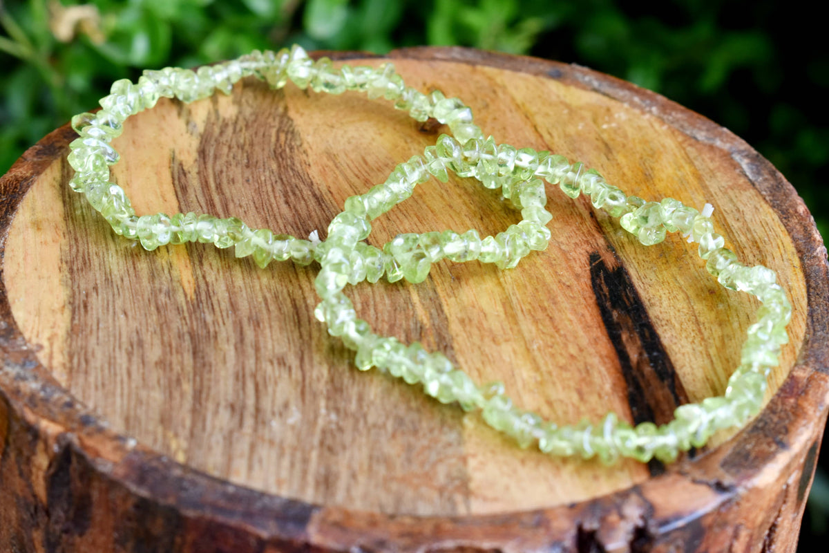 Natural Peridot Chip Bracelets,  Loose Crystal Gemstone Chip Bracelets ~ Healing Chip Bracelet  DestGlow