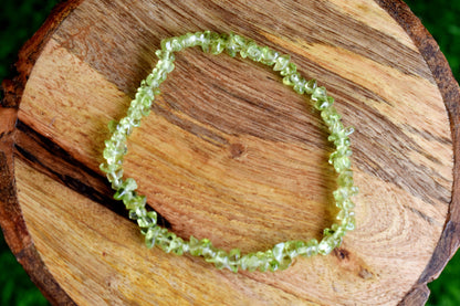 Natural Peridot Chip Bracelets,  Loose Crystal Gemstone Chip Bracelets ~ Healing Chip Bracelet  DestGlow