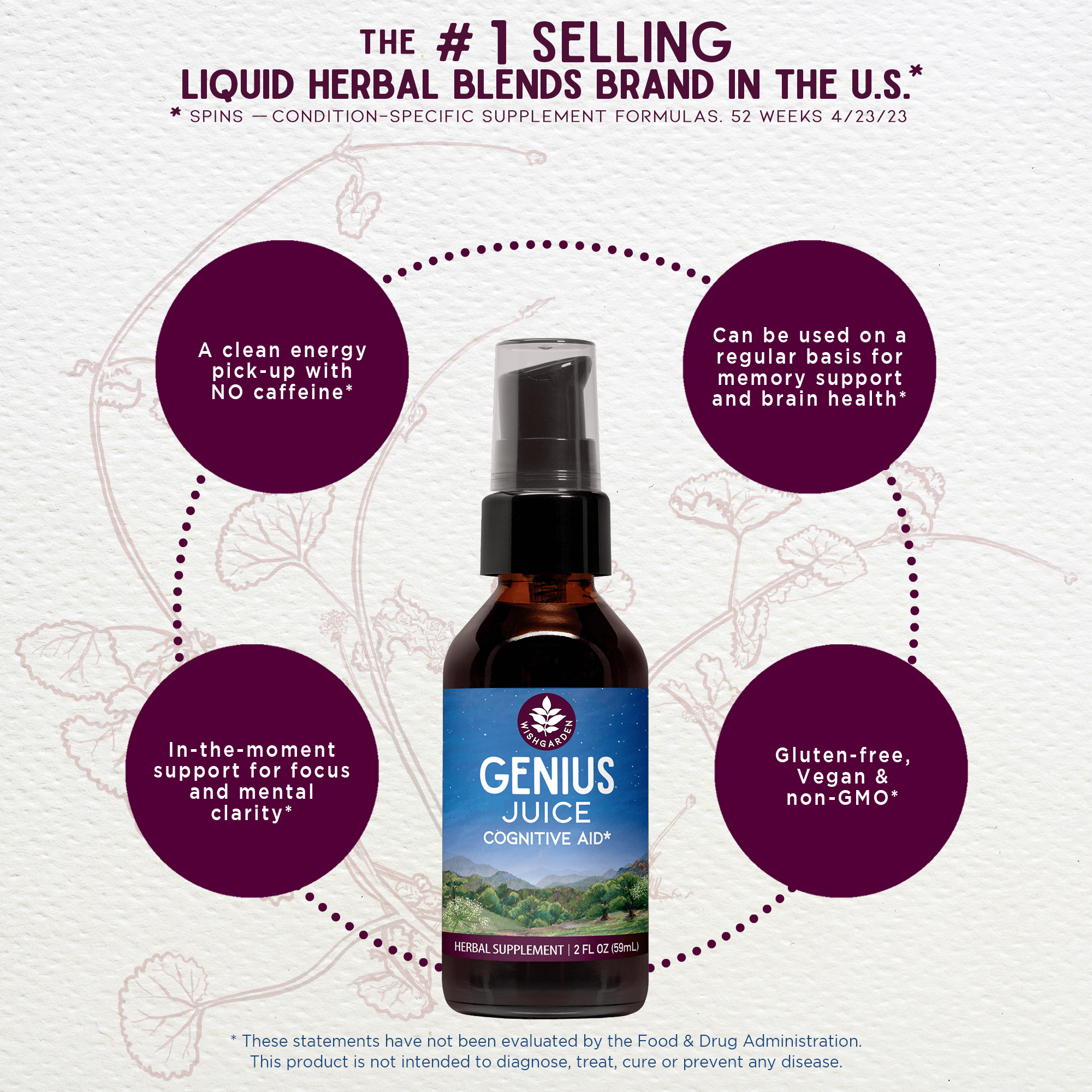 Genius Juice Cognitive Aid by WishGarden Herbs