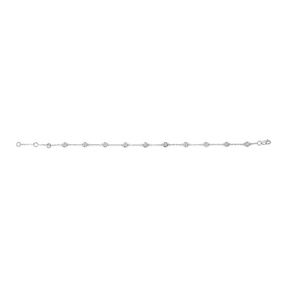 14K White Gold 1/2 Cttw Bezel Set Lab Grown Diamond Station Bracelet by Bids.com