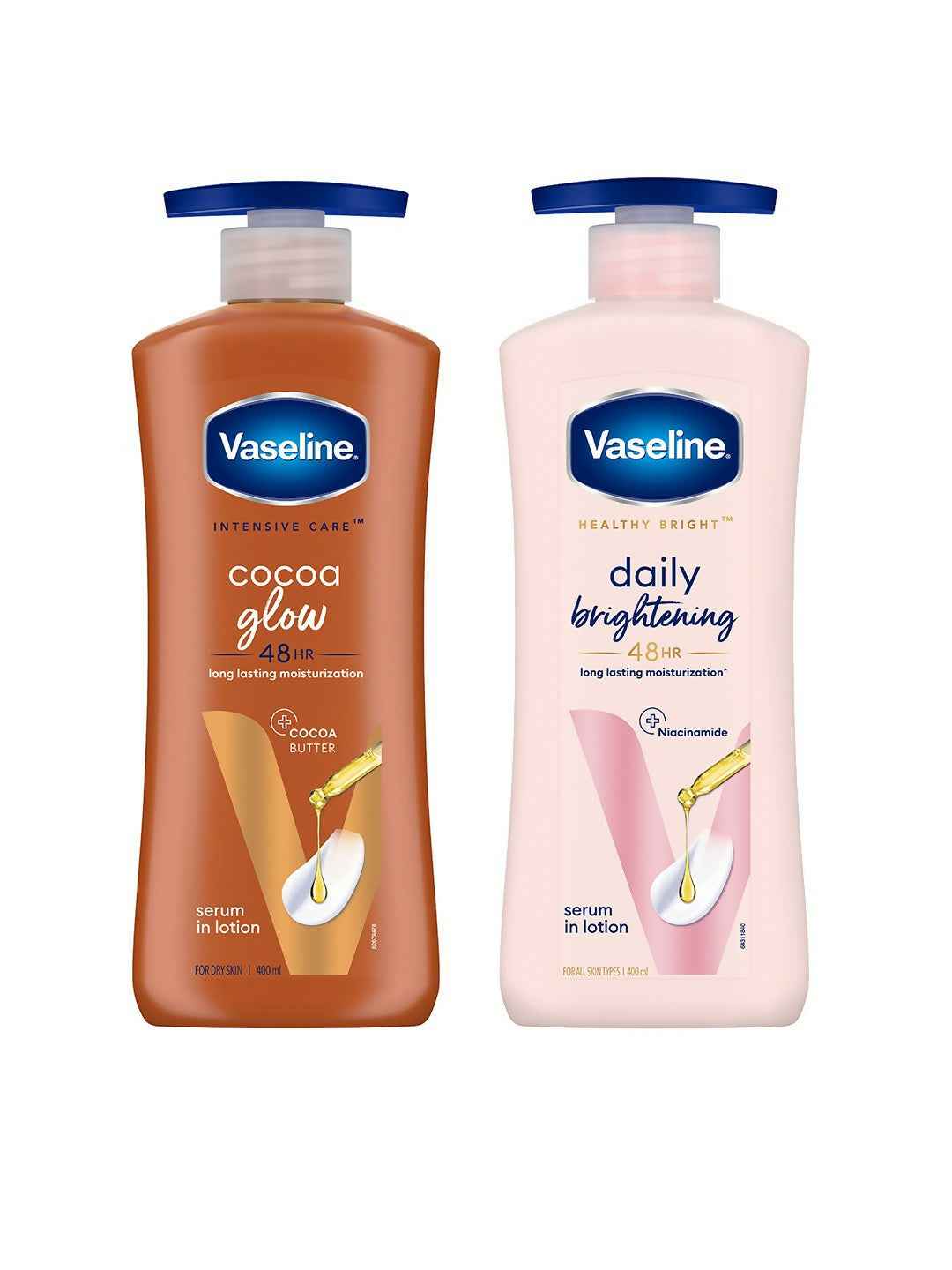 Vaseline Daily Brightening Body Lotion &amp; Cocoa Glow Body Lotion Combo
