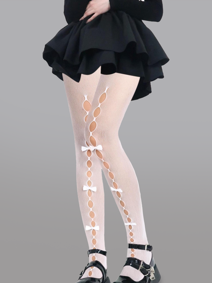 Cute Bow Hollow Out Tights - DestGlow
