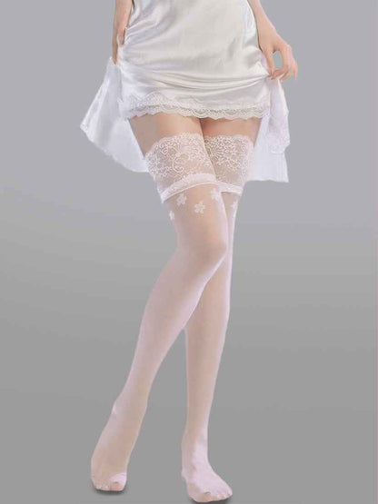 Flower Lace High Stockings