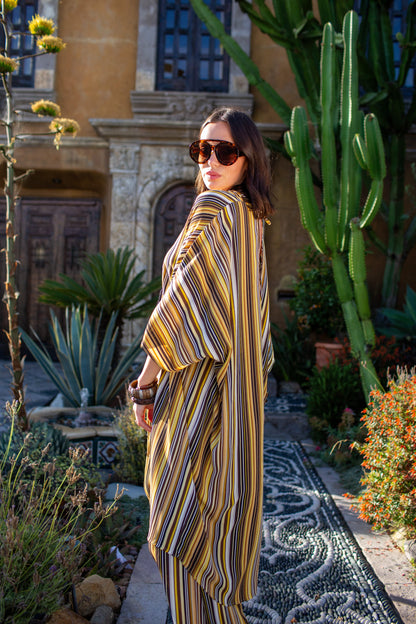 Bank Striped Tunic Caftan Set by Jennafer Grace