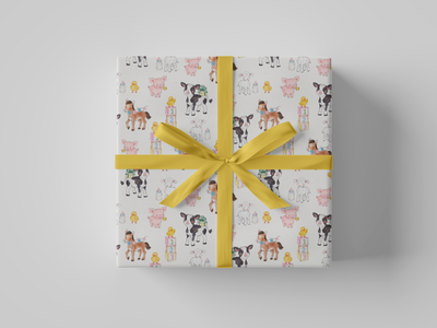 Barnyard Baby Bash Gift Wrap