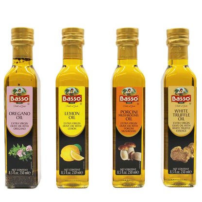 Basso 1904 Infused Extra Virgin Olive Oil Gift Set – 4 x 8.5 fl. oz (250 ml)