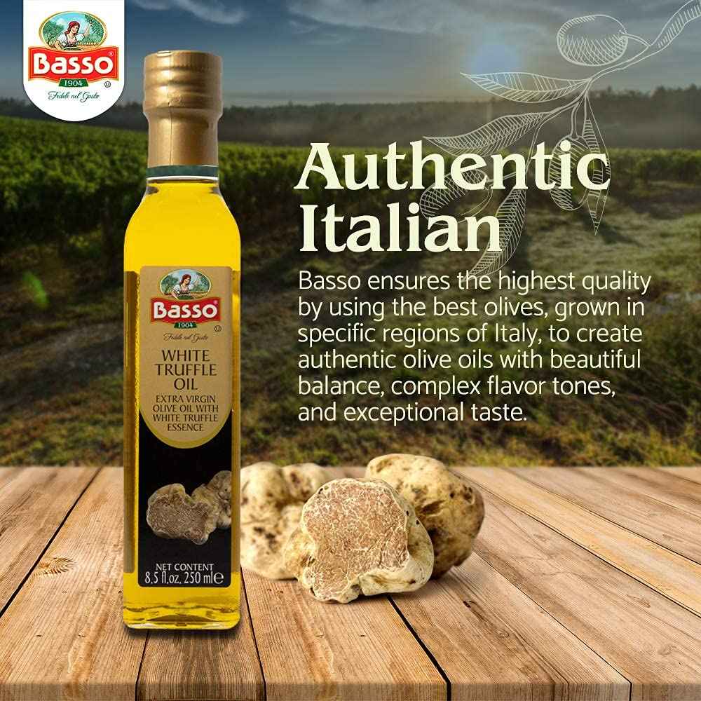 Basso 1904, White Truffle Infused Extra Virgin Olive Oil – 250 ml (8.5 oz)