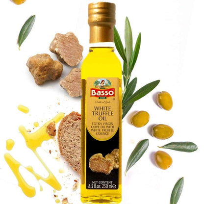 Basso 1904, White Truffle Infused Extra Virgin Olive Oil – 250 ml (8.5 oz)