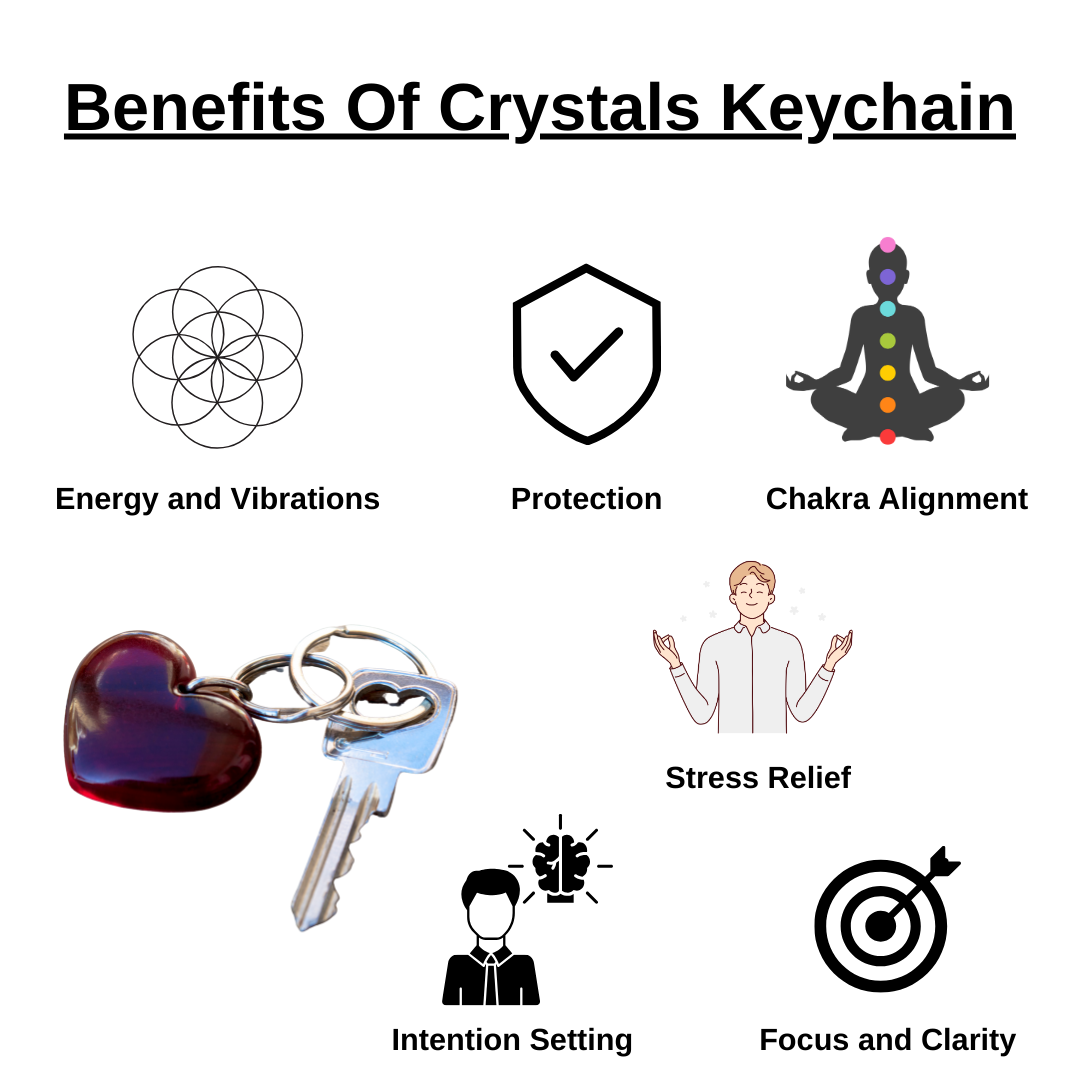 Red Jasper Key Chain, Gemstone Keychain Crystal Key Ring (Generosity and Balance)  DestGlow