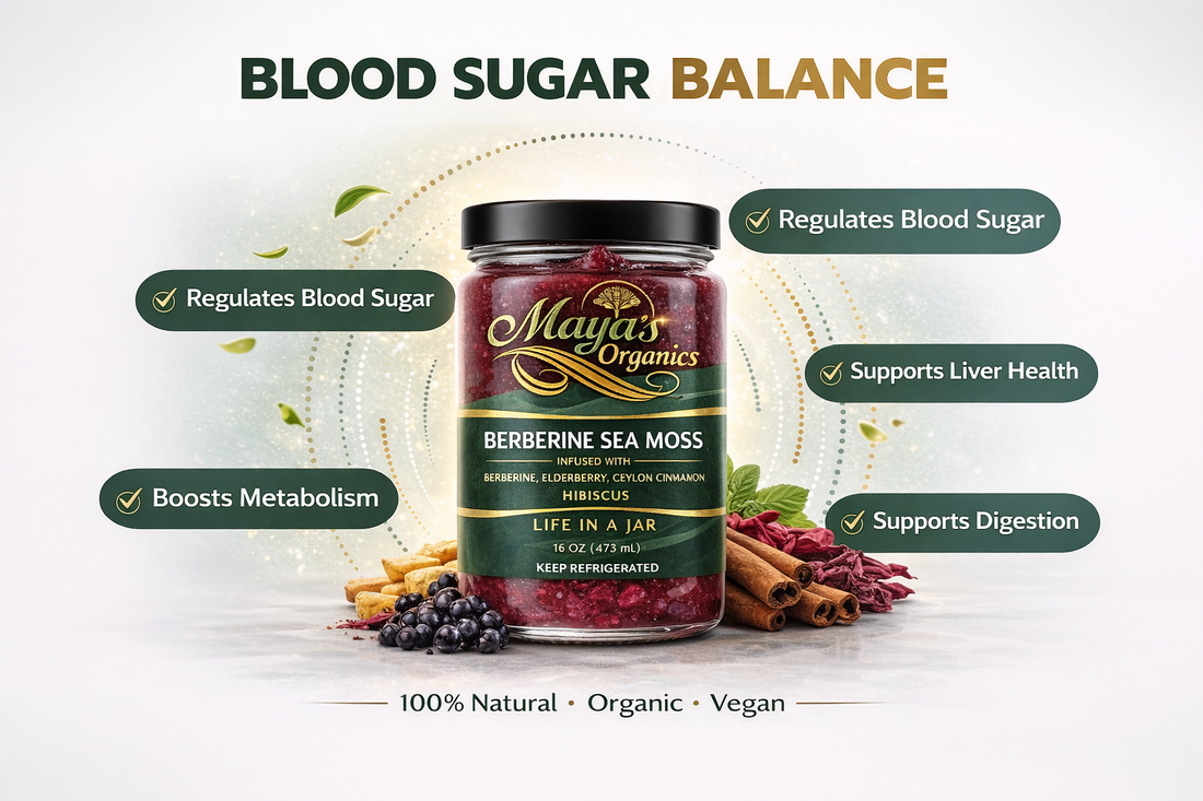 Maya’s Organics Berberine Sea Moss Gel 16 oz – Premium Blood Sugar &amp; Metabolism Support Formula by Seamoss depot