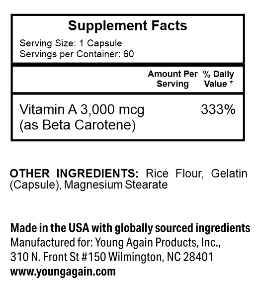 Beta Carotene - Best for Immune Function by Young Again