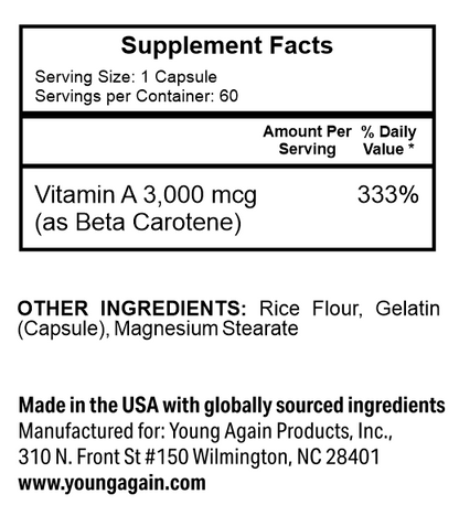 Beta Carotene - Best for Immune Function by Young Again