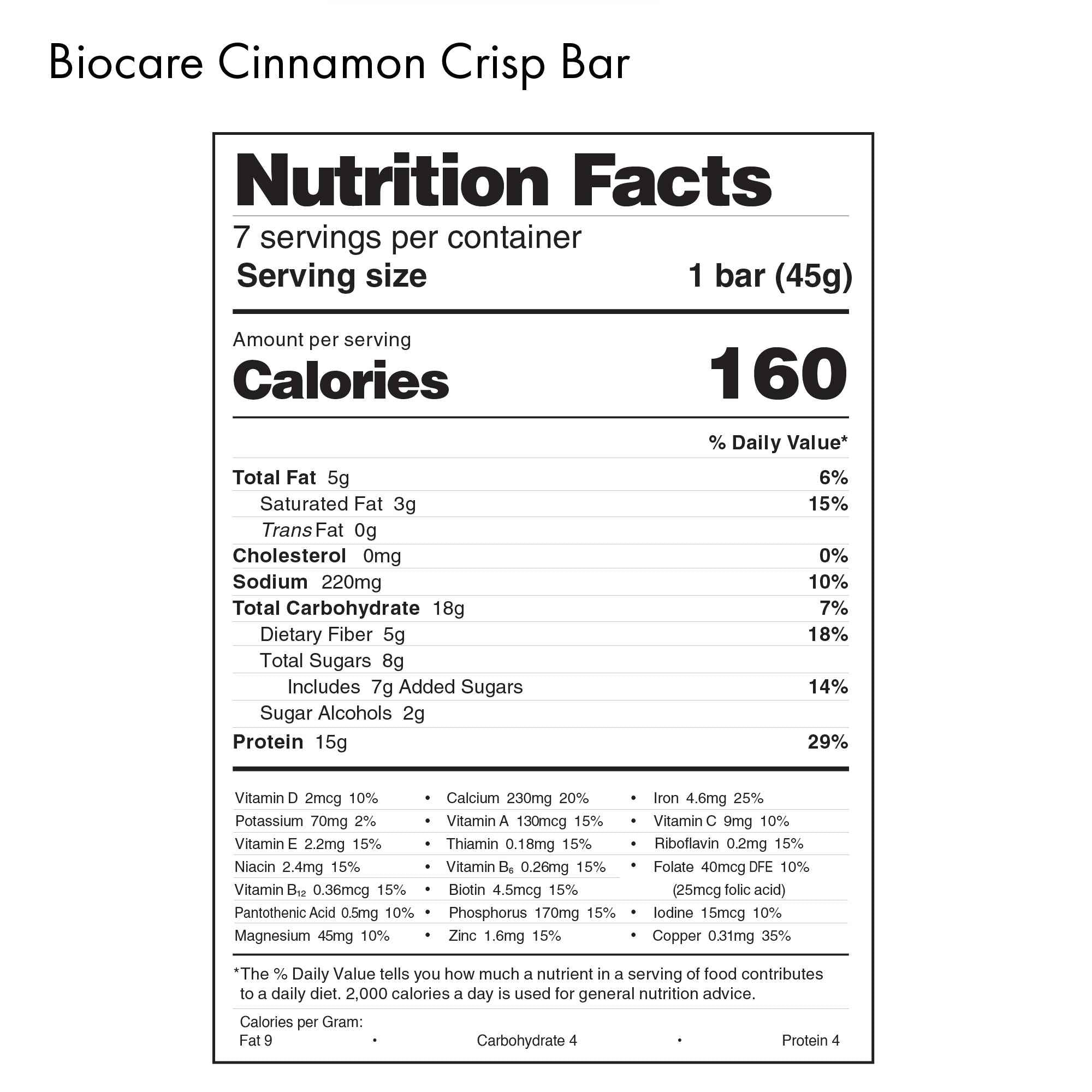 High Protein Cinnamon Crisp Bar