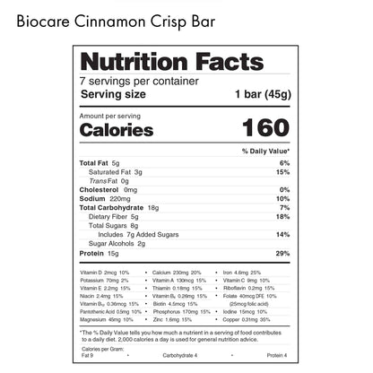 High Protein Cinnamon Crisp Bar