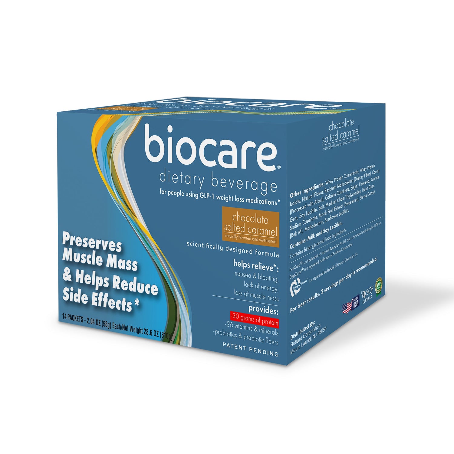 30G Protein Chocolate Salted Caramel Biocare Dietary Beverage (14 Servings) by Biocare