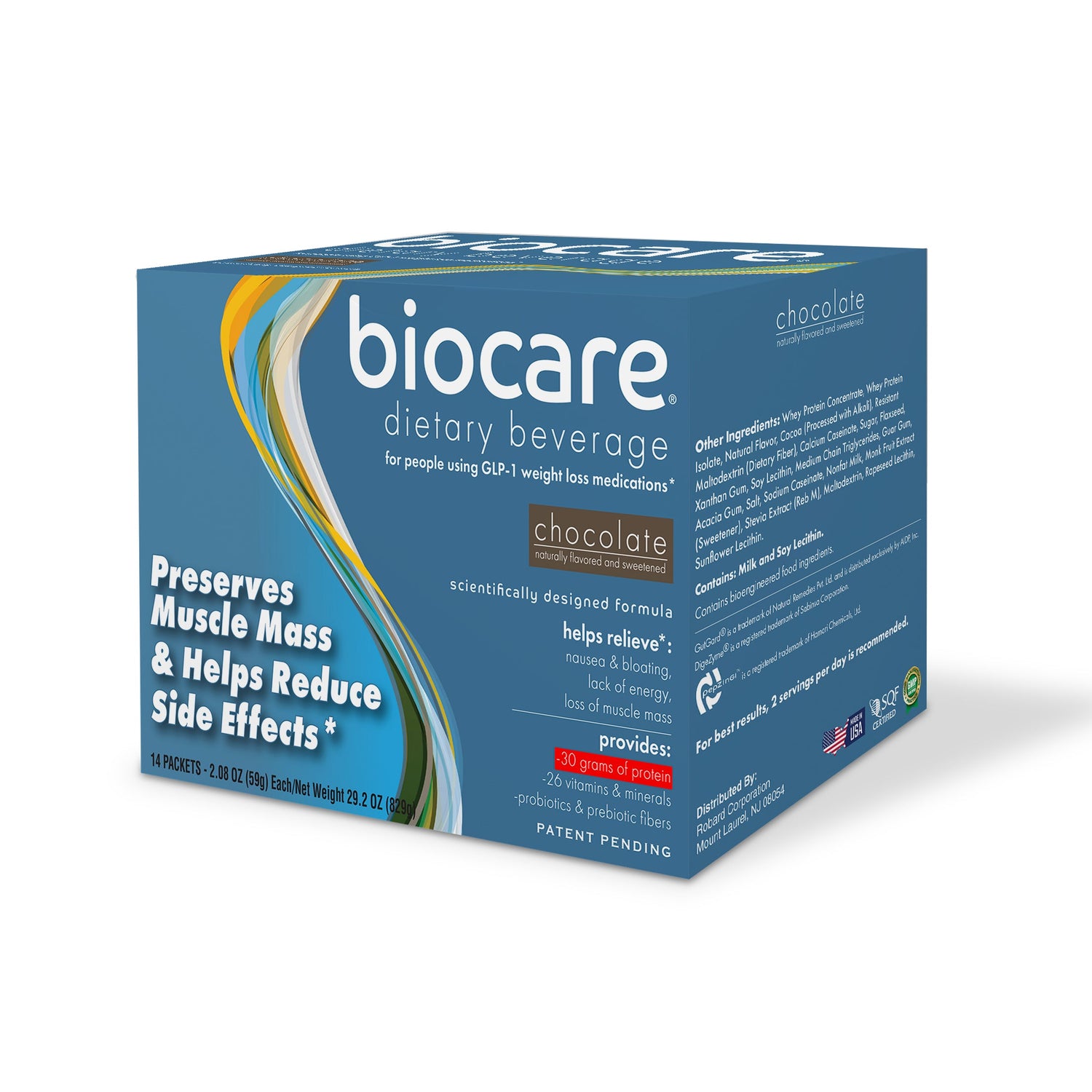 30G Protein Chocolate Biocare Dietary Beverage (14-Count) by Biocare