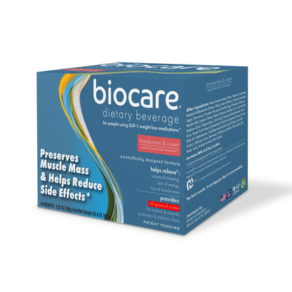 30G Protein Strawberries &amp; Cream Biocare Dietary Beverage (14-Servings) by Biocare