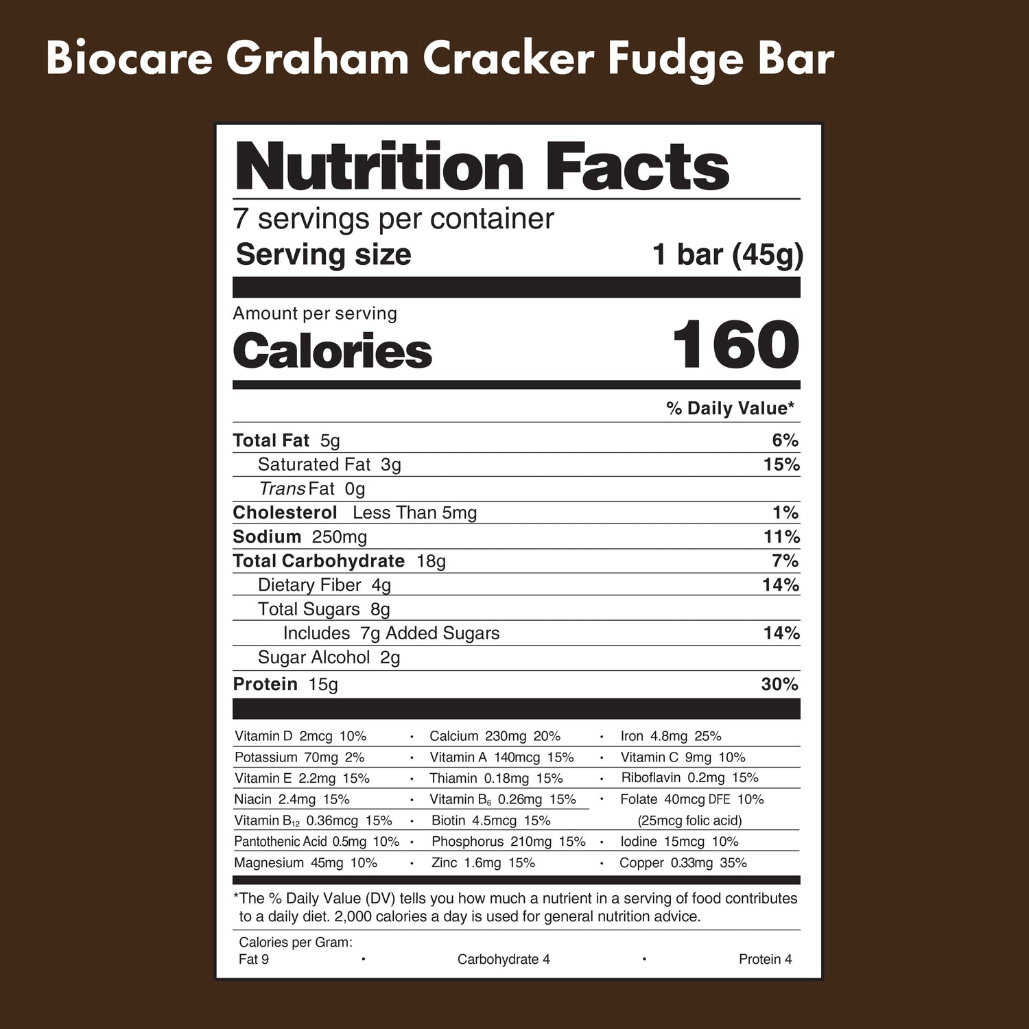 15G Protein Graham Cracker Fudge Bar
