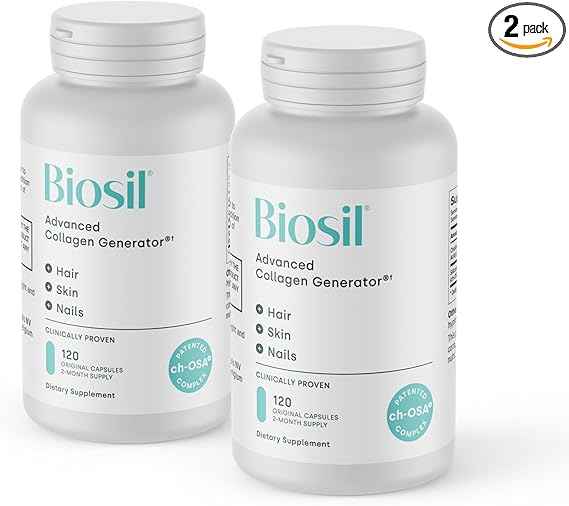 Biosil Collagen Generator - 120 Original Capsules Pack of 2 - with Patented ch-OSA Complex - Generates &amp; Protects Your Own Collagen - GMO Free - 60-Day Supply