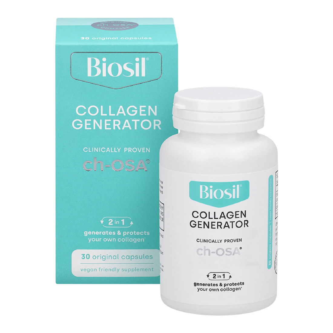 Biosil Collagen Generator - 60 Capsules - with Patented ch-OSA Complex - Generates &amp; Protects Your Own Collagen - GMO Free - 60-Day Supply
