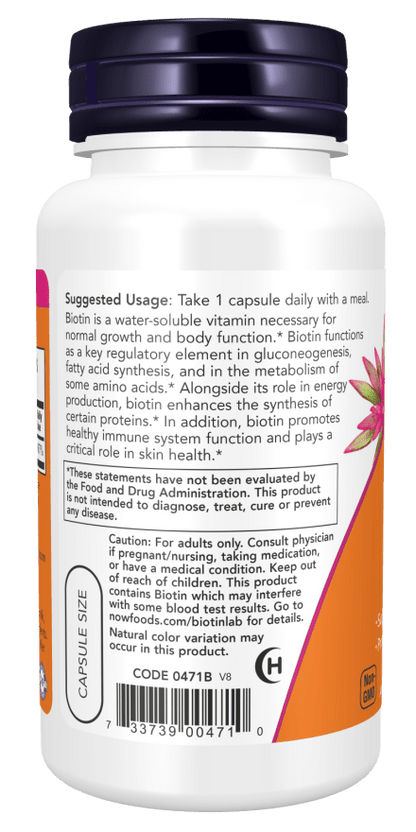 Biotin 5,000 mcg Veg Capsules by Country Life Natural Foods