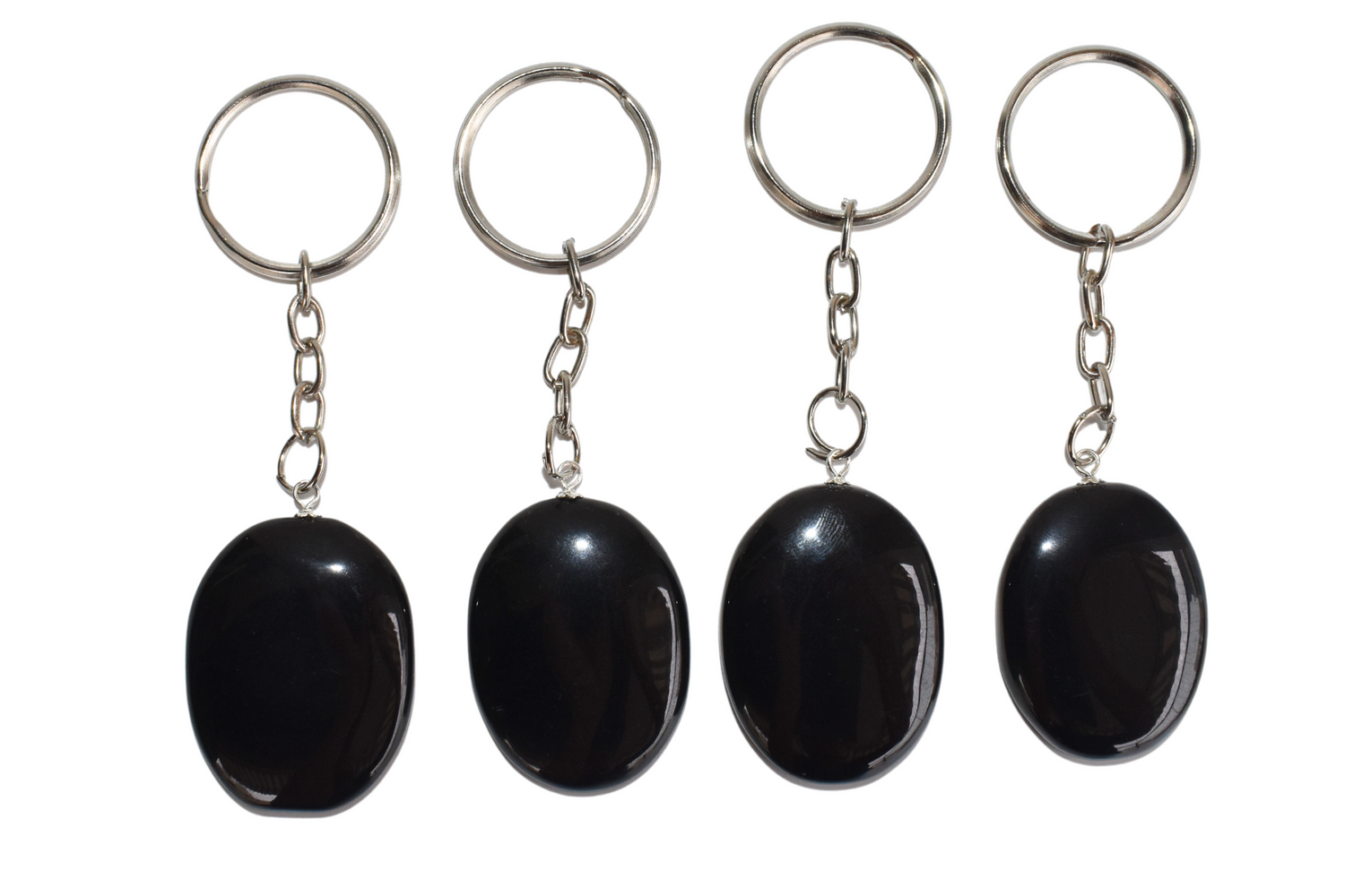 Black Obsidian Key Chain, Gemstone Keychain Crystal Key Ring (Inner Peace and Stress Relief)  DestGlow