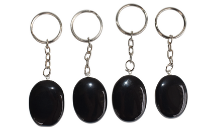 Black Obsidian Key Chain, Gemstone Keychain Crystal Key Ring (Inner Peace and Stress Relief)  DestGlow