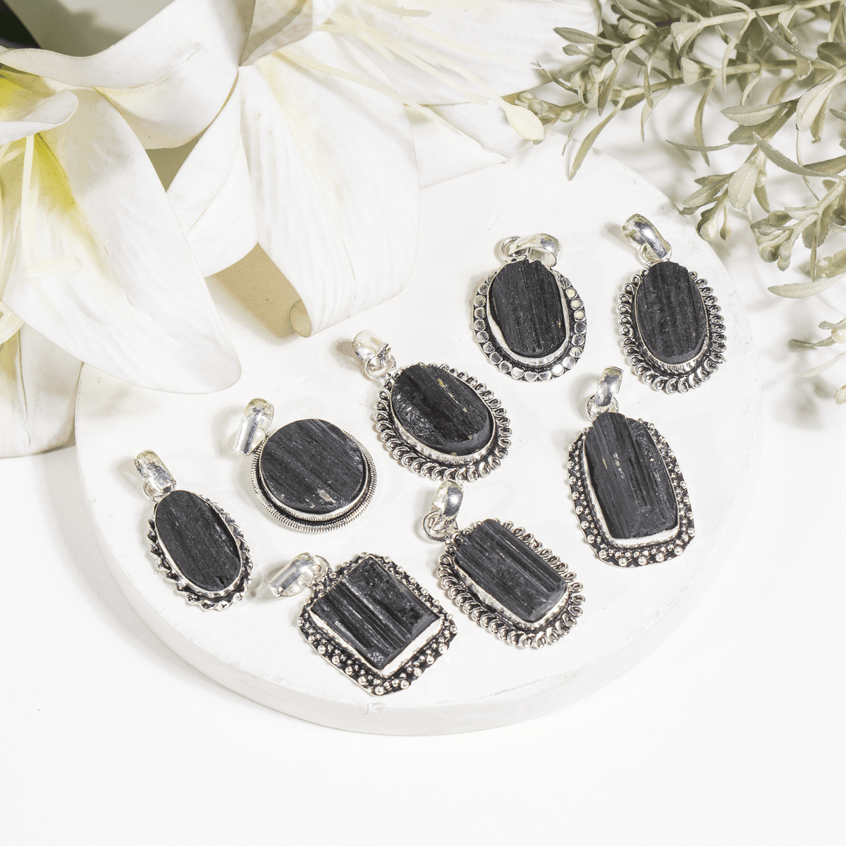 Black tourmaline Pendants – Natural Crystal Pendants Healing Gemstone Pendants