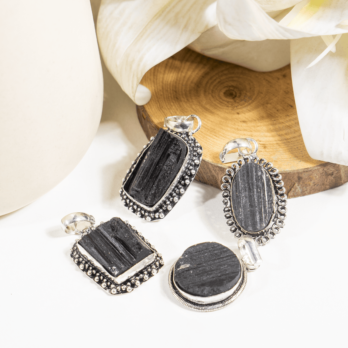 Black tourmaline Pendants – Natural Crystal Pendants Healing Gemstone Pendants