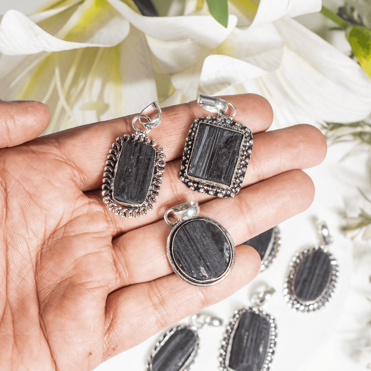Black tourmaline Pendants – Natural Crystal Pendants Healing Gemstone Pendants