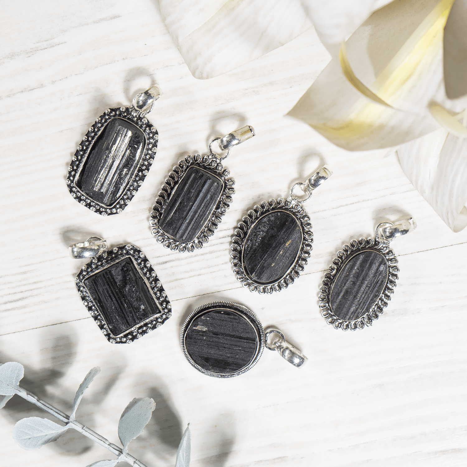Black tourmaline Pendants – Natural Crystal Pendants Healing Gemstone Pendants