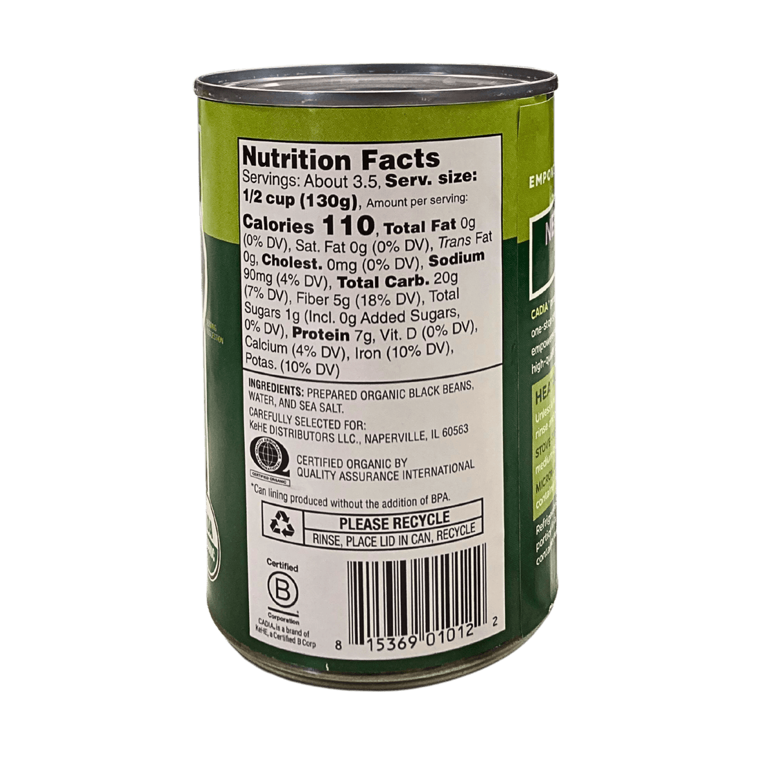 Black Beans, Organic, Cadia by Country Life Natural Foods