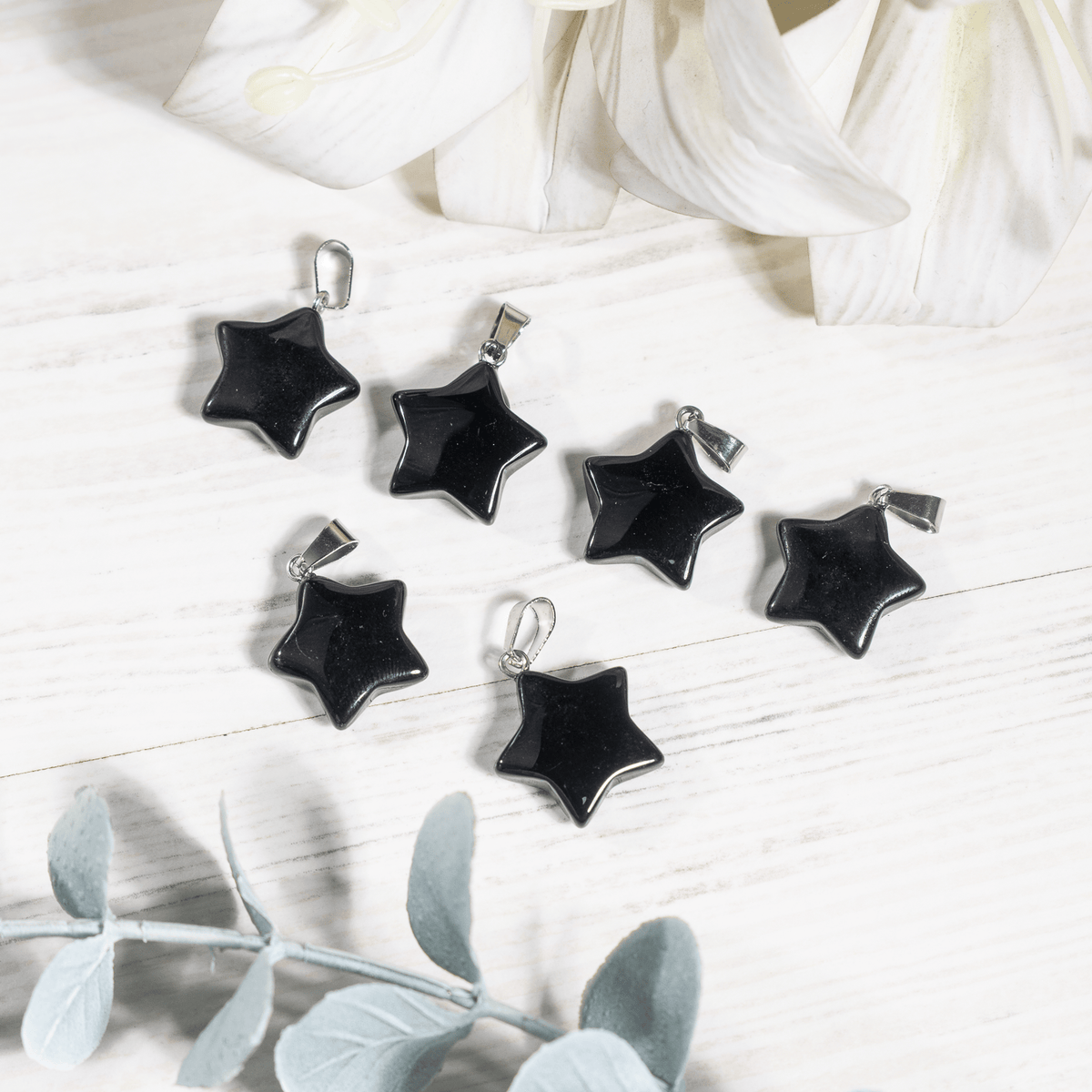 Black Tourmaline Star Pendant Necklace – Natural Crystal Gemstone Jewelry  DestGlow
