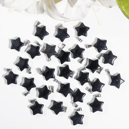 Black Tourmaline Star Pendant Necklace – Natural Crystal Gemstone Jewelry  DestGlow