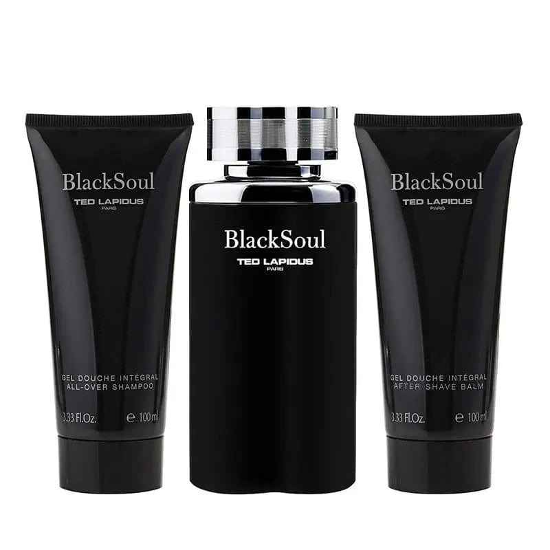 Blacksoul By Ted Lapidus For Men (3pc Gift set)