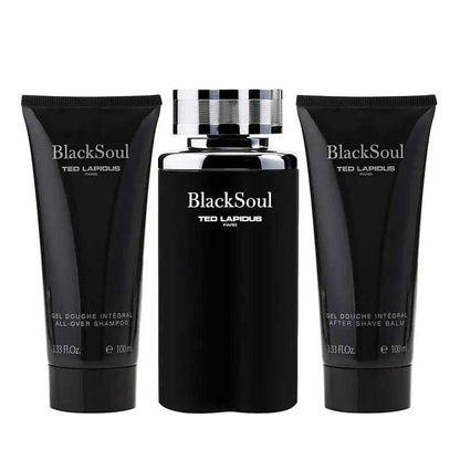 Blacksoul By Ted Lapidus For Men (3pc Gift set)