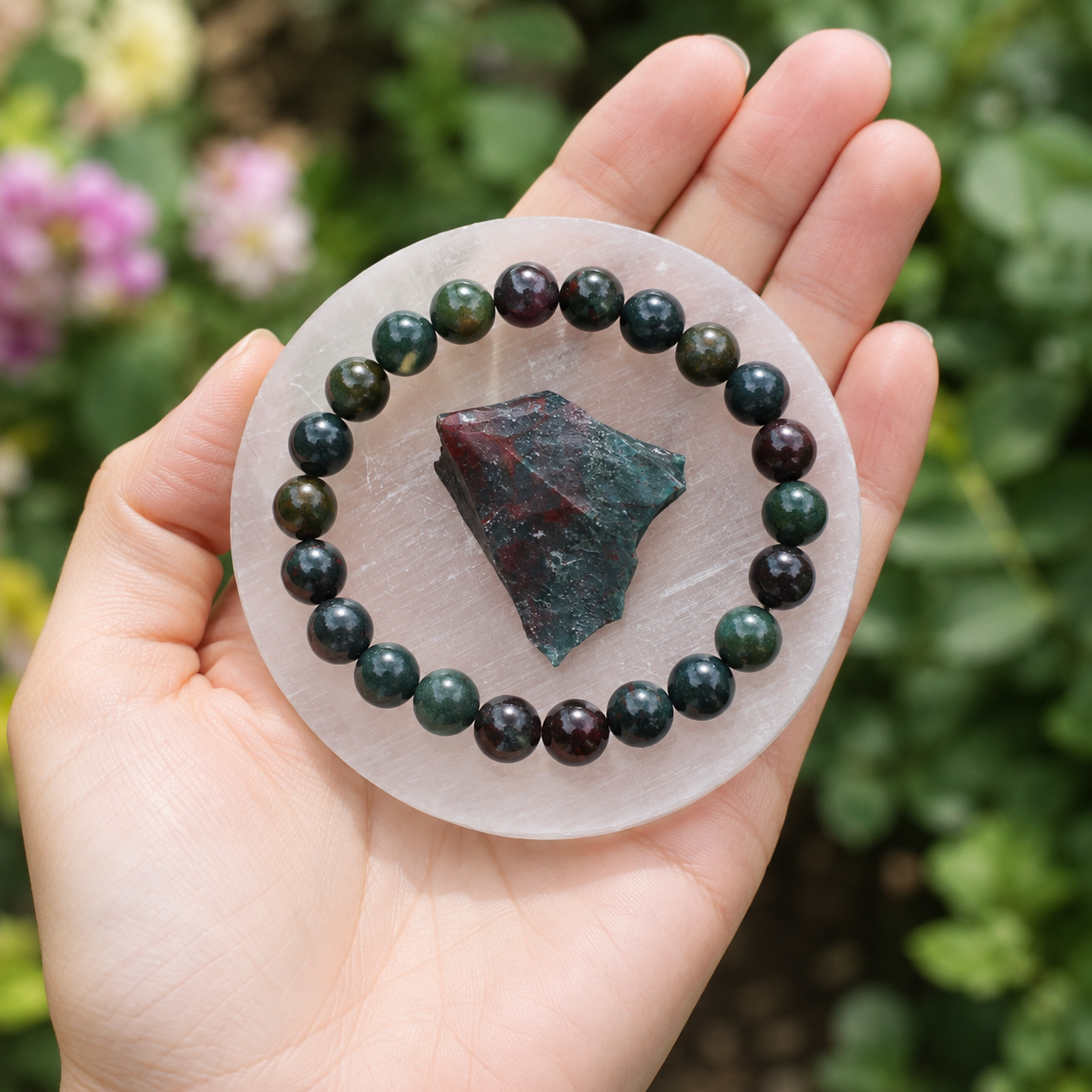 Bloodstone Crystal Gift Set For Emotional Support and Protection, Real Polished Gemstones.  DestGlow