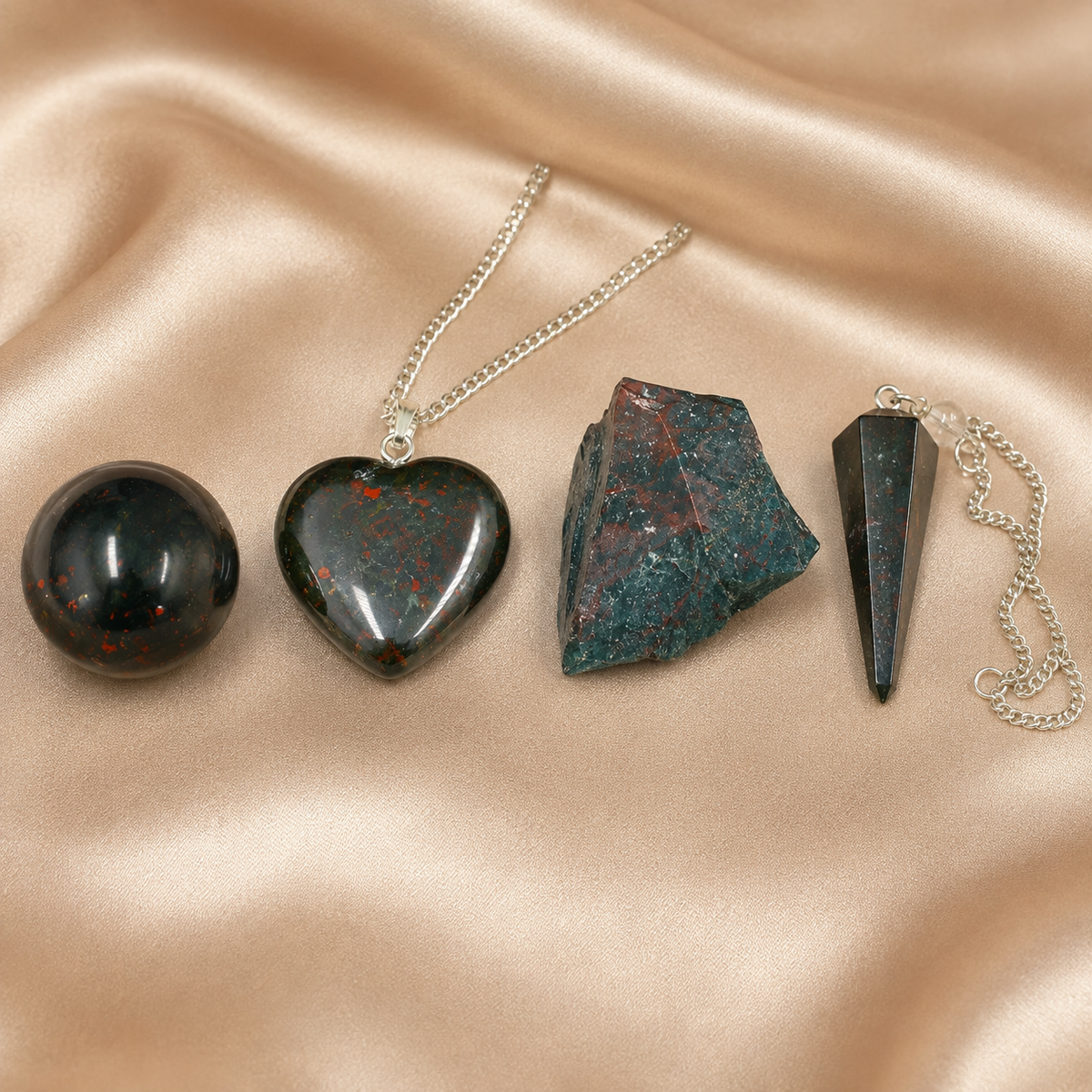 Bloodstone Crystal Gift Set For Emotional Support and Protection, Real Polished Gemstones.  DestGlow