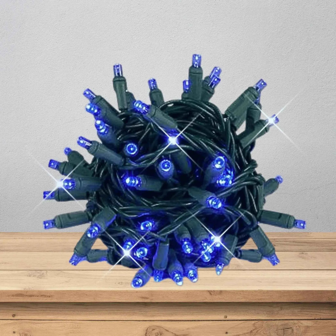 LED Mini Lights 5MM Blue Twinkle 6" Spacing