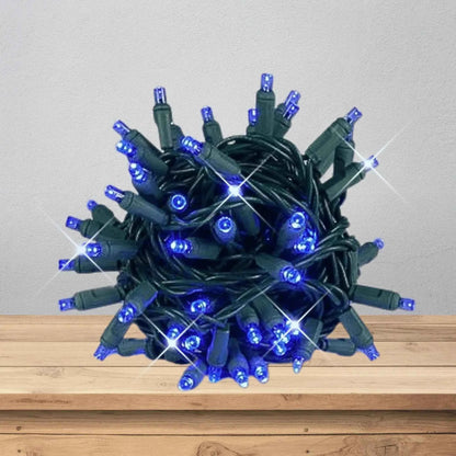 LED Mini Lights 5MM Blue Twinkle 6" Spacing