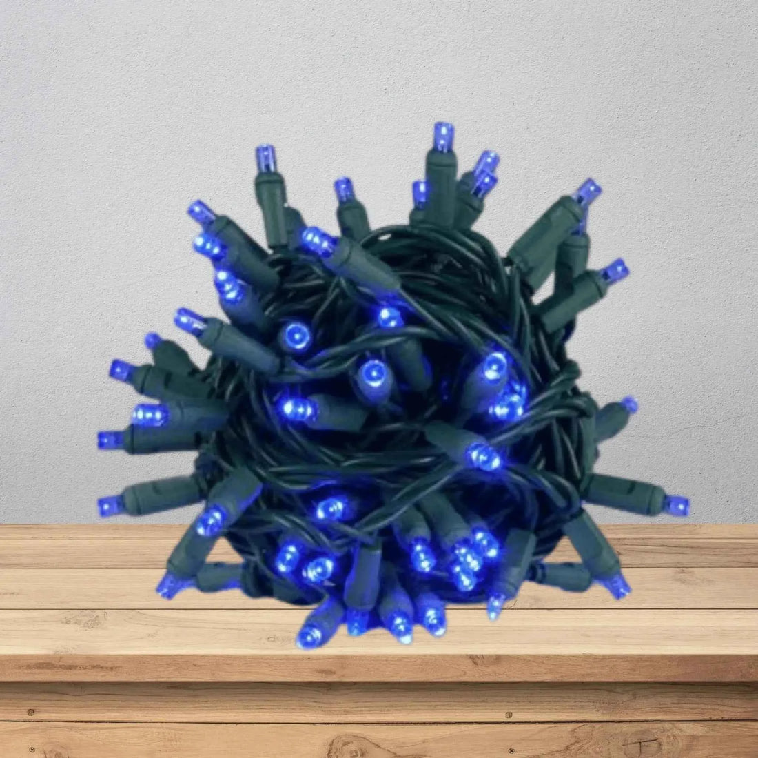 LED Mini Lights 5MM Blue Static - 6" Spacing