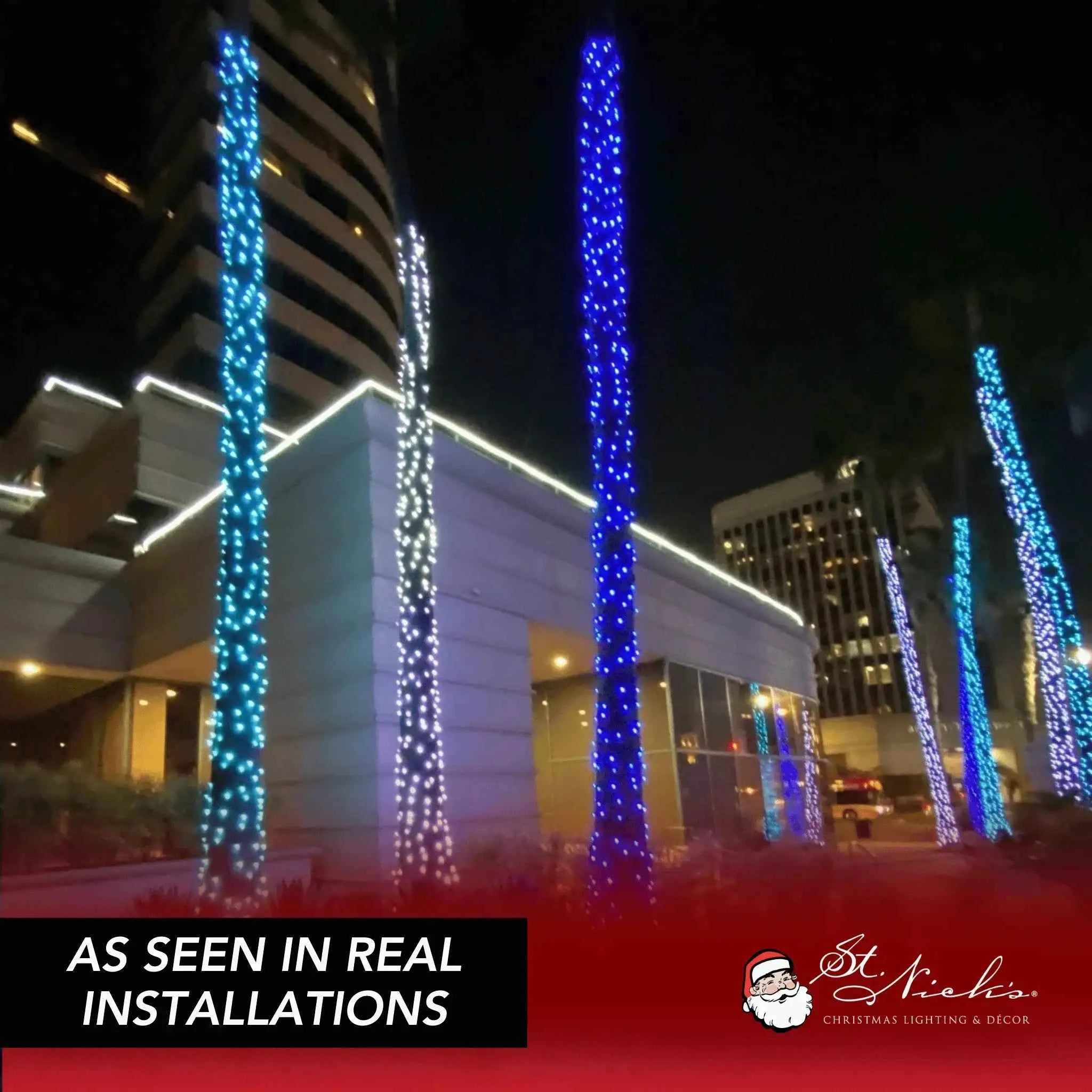 LED Mini Lights 5MM Blue/Cool White Twinkle - 6" Spacing