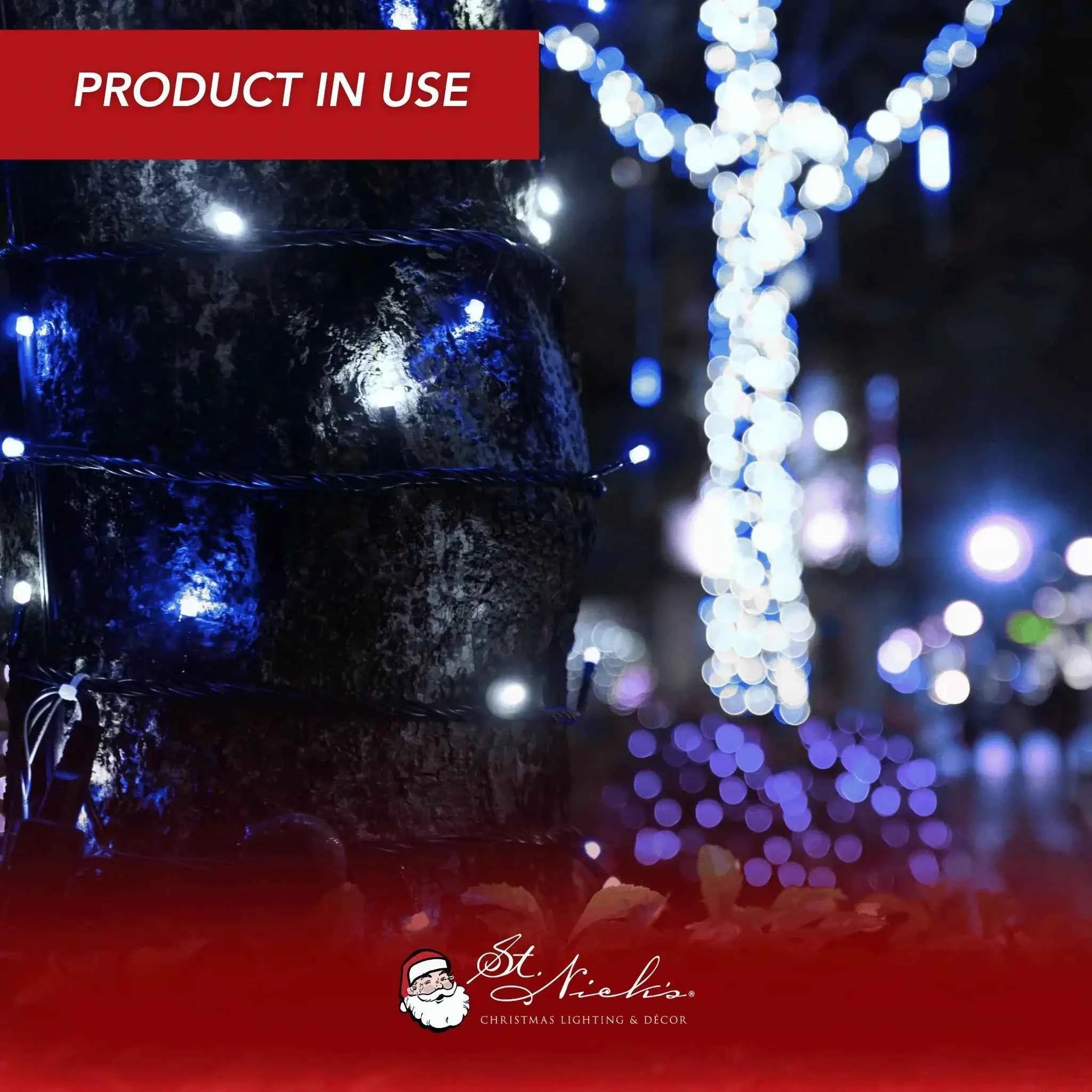 LED Mini Lights 5MM Blue/Cool White Twinkle - 6" Spacing