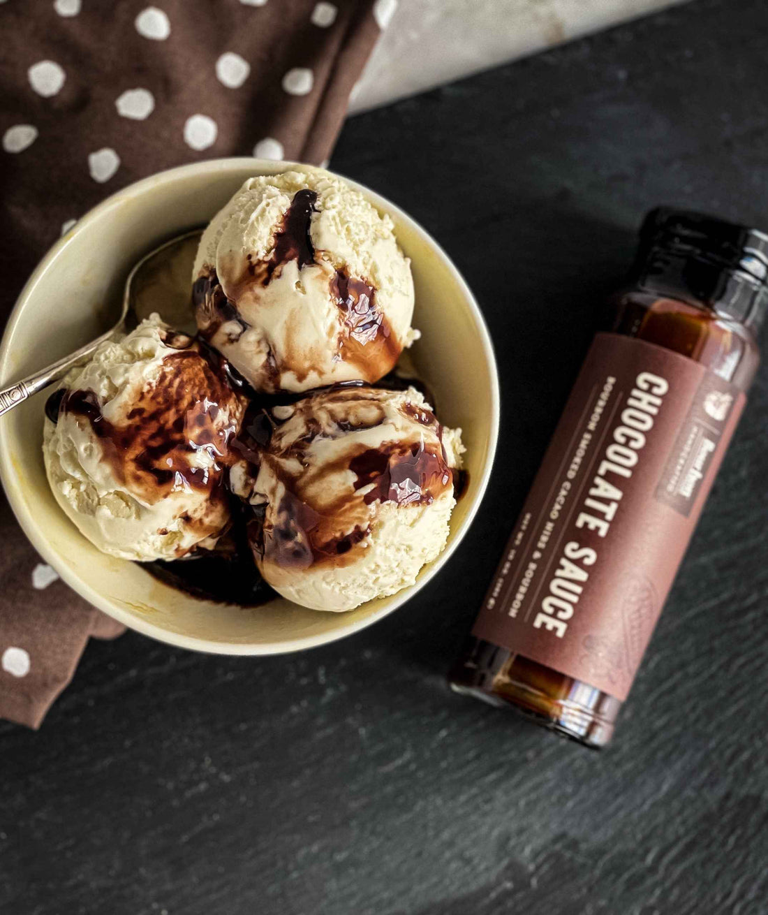 Chocolate Sauce – Bourbon Smoked Cacao Nibs &amp; Bourbon