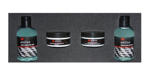 Men's Essential Skin Care Set - Complete Grooming Kit with Cleanser, Scrub & Eye Cream